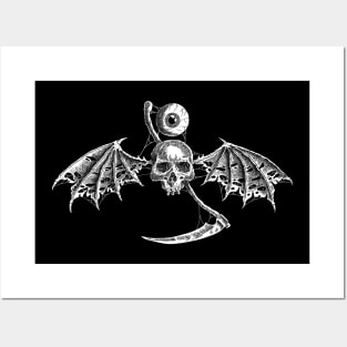 bat skull Posters and Art